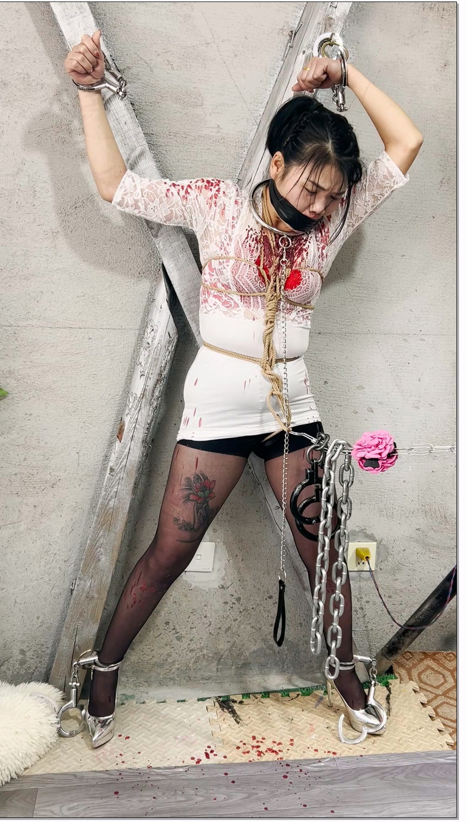 WBSY006-皖北绳艺 超骚女网红带着红色蜡烛来百年啦、滴蜡捆绑金属、全都有